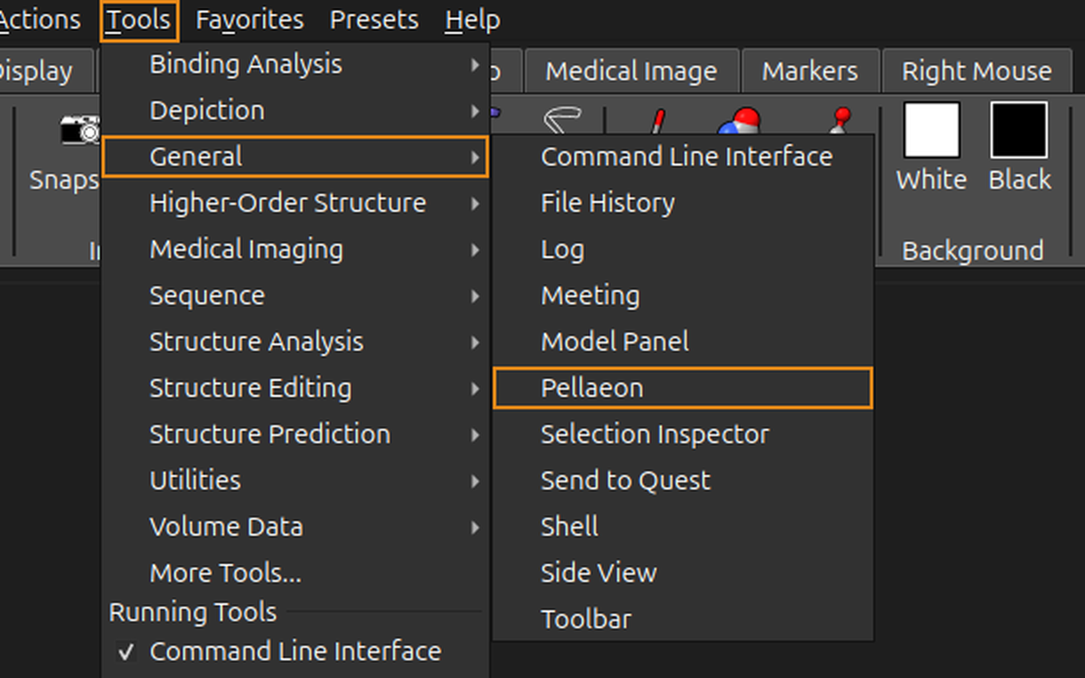 Tools menu, General submenu, Pellaeon entry