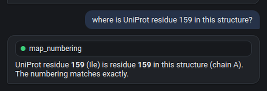 Residue 159 mapped through the chain's UniProt entry